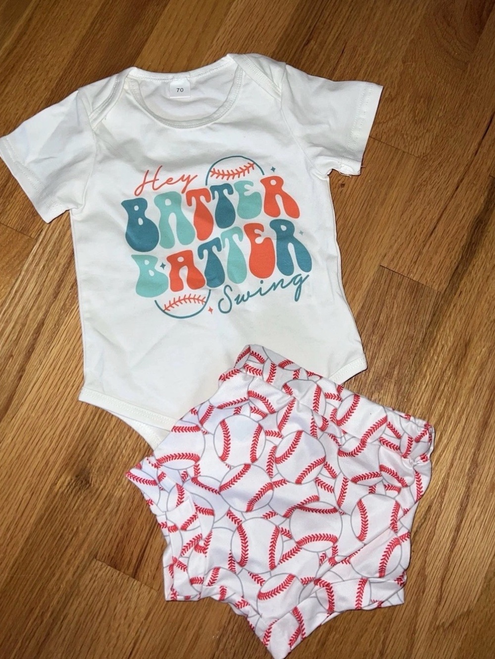 Newborn Baby Girls Boys Baseball Outfit Set Romper Matching Short